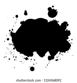 Abstract black ink splash. Vector illustration. Grunge texture for cards and flyers design. A model for the creation of digital brushes