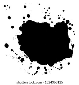 Abstract black ink splash. Vector illustration. Grunge texture for cards and flyers design. A model for the creation of digital brushes