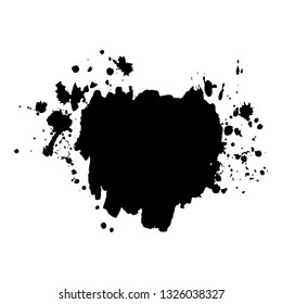 Abstract black ink splash. Vector illustration. Grunge texture for cards and flyers design. A model for the creation of digital brushes