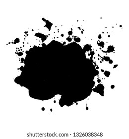 Abstract black ink splash. Vector illustration. Grunge texture for cards and flyers design. A model for the creation of digital brushes