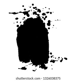 Abstract black ink splash. Vector illustration. Grunge texture for cards and flyers design. A model for the creation of digital brushes