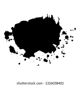 Abstract black ink splash. Vector illustration. Grunge texture for cards and flyers design. A model for the creation of digital brushes