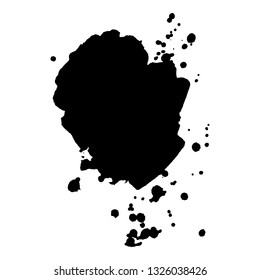 Abstract black ink splash. Vector illustration. Grunge texture for cards and flyers design. A model for the creation of digital brushes