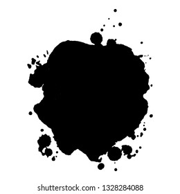Abstract black ink splash. Vector illustration. Grunge texture for cards and flyers design. A model for the creation of digital brushes