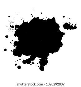 Abstract black ink splash. Vector illustration. Grunge texture for cards and flyers design. A model for the creation of digital brushes