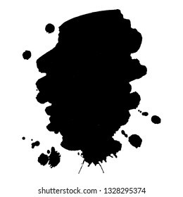 Abstract black ink splash. Vector illustration. Grunge texture for cards and flyers design. A model for the creation of digital brushes