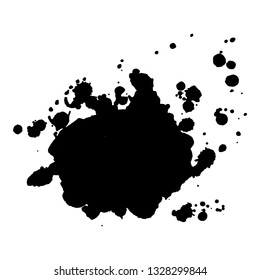 Abstract black ink splash. Vector illustration. Grunge texture for cards and flyers design. A model for the creation of digital brushes