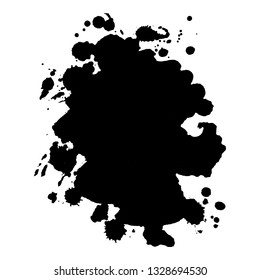 Abstract black ink splash. Vector illustration. Grunge texture for cards and flyers design. A model for the creation of digital brushes