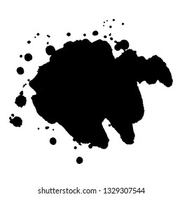 Abstract black ink splash. Vector illustration. Grunge texture for cards and flyers design. A model for the creation of digital brushes