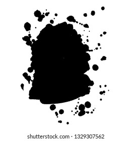 Abstract black ink splash. Vector illustration. Grunge texture for cards and flyers design. A model for the creation of digital brushes