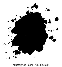 Abstract black ink splash. Vector illustration. Grunge texture for cards and flyers design. A model for the creation of digital brushes