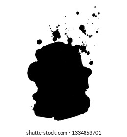 Abstract black ink splash. Vector illustration. Grunge texture for cards and flyers design. A model for the creation of digital brushes