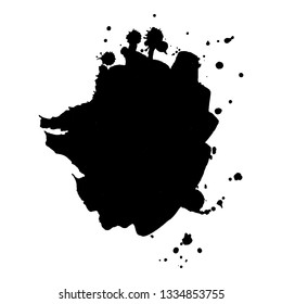 Abstract black ink splash. Vector illustration. Grunge texture for cards and flyers design. A model for the creation of digital brushes