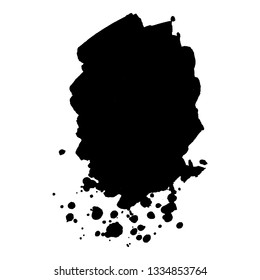 Abstract black ink splash. Vector illustration. Grunge texture for cards and flyers design. A model for the creation of digital brushes