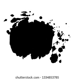 Abstract black ink splash. Vector illustration. Grunge texture for cards and flyers design. A model for the creation of digital brushes
