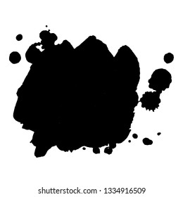 Abstract black ink splash. Vector illustration. Grunge texture for cards and flyers design. A model for the creation of digital brushes