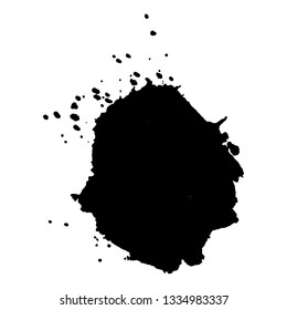 Abstract black ink splash. Vector illustration. Grunge texture for cards and flyers design. A model for the creation of digital brushes
