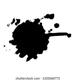 Abstract black ink splash. Vector illustration. Grunge texture for cards and flyers design. A model for the creation of digital brushes