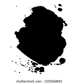 Abstract black ink splash. Vector illustration. Grunge texture for cards and flyers design. A model for the creation of digital brushes