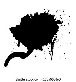 Abstract black ink splash. Vector illustration. Grunge texture for cards and flyers design. A model for the creation of digital brushes