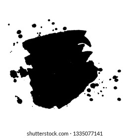 Abstract black ink splash. Vector illustration. Grunge texture for cards and flyers design. A model for the creation of digital brushes