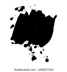 Abstract black ink splash. Vector illustration. Grunge texture for cards and flyers design. A model for the creation of digital brushes