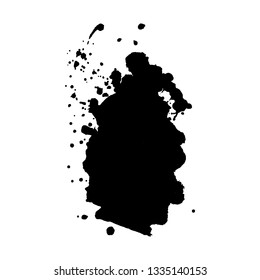 Abstract black ink splash. Vector illustration. Grunge texture for cards and flyers design. A model for the creation of digital brushes