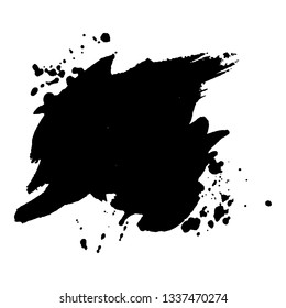 Abstract black ink splash. Vector illustration. Grunge texture for cards and flyers design. A model for the creation of digital brushes
