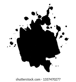 Abstract black ink splash. Vector illustration. Grunge texture for cards and flyers design. A model for the creation of digital brushes
