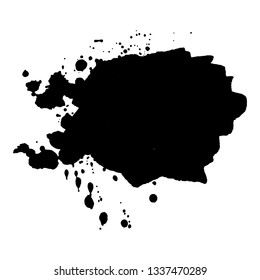 Abstract black ink splash. Vector illustration. Grunge texture for cards and flyers design. A model for the creation of digital brushes
