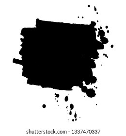 Abstract black ink splash. Vector illustration. Grunge texture for cards and flyers design. A model for the creation of digital brushes