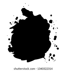 Abstract black ink splash. Vector illustration. Grunge texture for cards and flyers design. A model for the creation of digital brushes