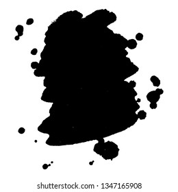 Abstract black ink splash. Vector illustration. Grunge texture for cards and flyers design. A model for the creation of digital brushes