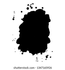 Abstract black ink splash. Vector illustration. Grunge texture for cards and flyers design. A model for the creation of digital brushes