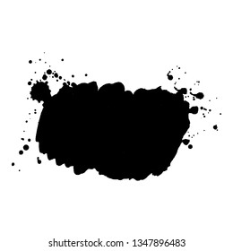 Abstract black ink splash. Vector illustration. Grunge texture for cards and flyers design. A model for the creation of digital brushes