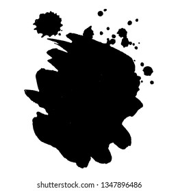 Abstract black ink splash. Vector illustration. Grunge texture for cards and flyers design. A model for the creation of digital brushes