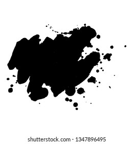 Abstract black ink splash. Vector illustration. Grunge texture for cards and flyers design. A model for the creation of digital brushes