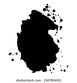Abstract black ink splash. Vector illustration. Grunge texture for cards and flyers design. A model for the creation of digital brushes