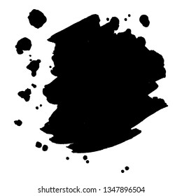 Abstract black ink splash. Vector illustration. Grunge texture for cards and flyers design. A model for the creation of digital brushes