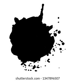 Abstract black ink splash. Vector illustration. Grunge texture for cards and flyers design. A model for the creation of digital brushes
