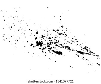 Abstract black ink splash watercolor, Splash watercolor spray texture isolated on white background. Vector illustration.