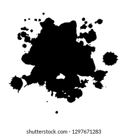 Abstract black ink splashes background. Vector illustration. Grunge texture for cards and flyers design. A model for the creation of digital brushes