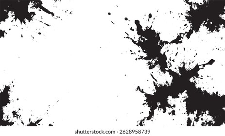 Abstract Black Ink Splatter Explosion Texture for Creative Art and Background Design