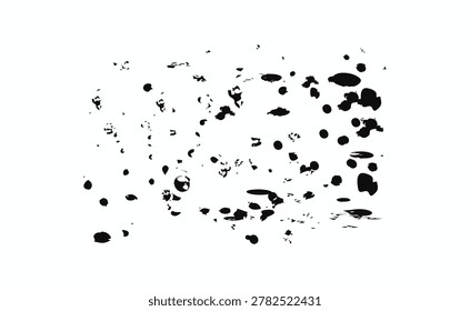 Abstract Black Ink Splatter On White Scattered Droplets Varying Sizes Creating Highcontrast Minimal Composition With Negative Space Organic Drips Blotchy Textures Suitable, Hand Drawn