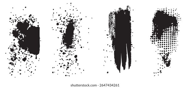 Descarga Abstractas de alta resolución de las texturas de la salpicadura de la tinta negra.