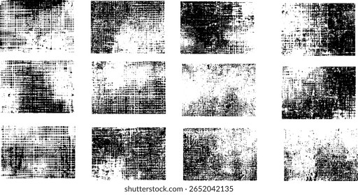 Abstractas salpicaduras de tinta negra y pinceladas sobre un fondo blanco, Superposición de texturas conjunto sello con efecto grunge, Grunge Grunge Fondo Urbana Grunge Textura de angustia en blanco y negro.