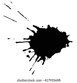 Abstrakter schwarzer Tintenfleckhintergrund. Vektorgrafik. Grunge Textur für Karten und Flyer Design. Ein Modell für die Herstellung digitaler Pinsel