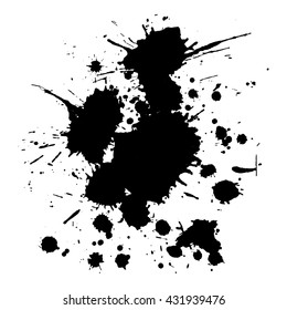 Abstract black ink spot background. Vector illustration. Grunge texture for cards and flyers design. A model for the creation of digital brushes