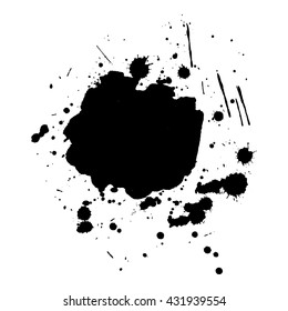 Abstract black ink spot background. Vector illustration. Grunge texture for cards and flyers design. A model for the creation of digital brushes