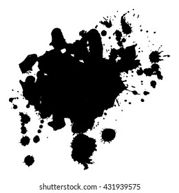 Abstract black ink spot background. Vector illustration. Grunge texture for cards and flyers design. A model for the creation of digital brushes